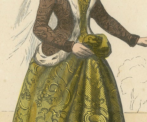 Elegance of the Past: Margaret of York in 'Costume du Moyen Âge', 1847, close-up 2