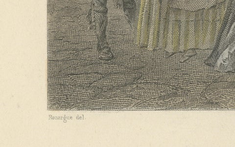Costumes of Majorca, 19th-Century Hand-Colored Engraving by Ed. Willmann, close-up 6