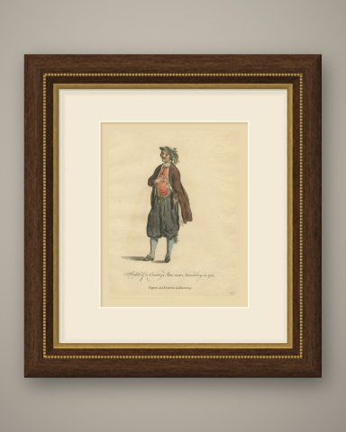 Country Man near Nuremberg in Red Waistcoat and Brown Coat, 1755, Jefferys 1757, shown framed