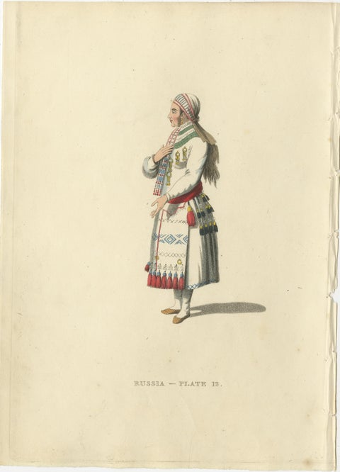 Ethnic Elegance: The Mordvin Attire of 19th-Century Russia Engraved, 1814, view 2