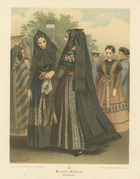 Annaberg Traditional Costume, Dannstedt, Province of Saxony, c.1875, close-up 1