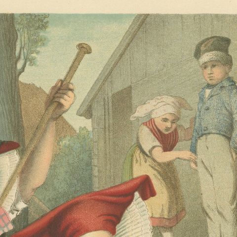 Spreewald Costume Scene, Prussia, Women in Boat, c.1875, close-up 6