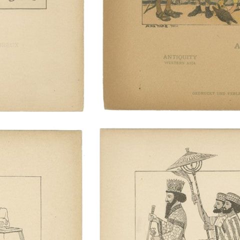 Ancient Western Asia and Persia Costume Plates by Max Tilke, c.1900, close-up 2