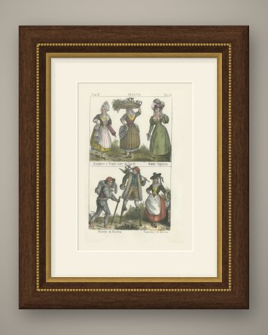 Bordeaux Townswoman and Milk Seller with the Shepherds of Haiden, 1842, shown framed
