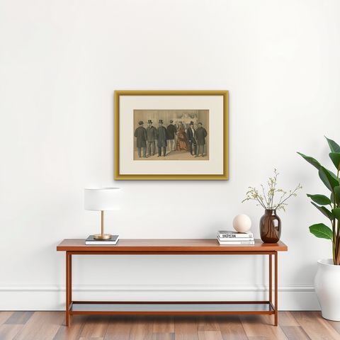 Antique Print of Fashion in November 1872 by Klemm & Weiss, circa 1900, shown framed on a wall