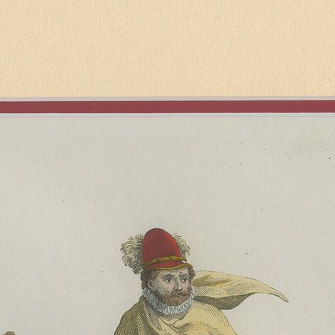 Antique Print of a Nobleman from Burgundy by Jefferys ‘1757’, close-up 1