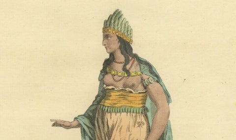 Habit of a Woman of Africa in 1581, Early Ethnographic Costume Engraving, 1749, close-up 3