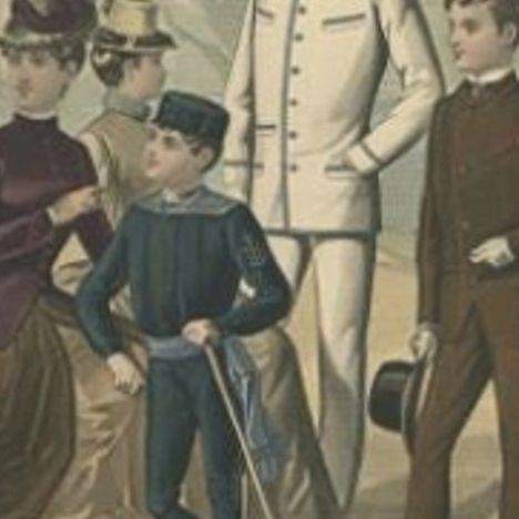 Antique Fashion Print named 'Le Progress', Published in, 1886, close-up 2