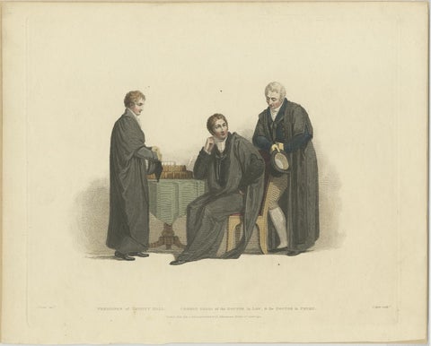 Academic Costumes; a Pensioner of Trinity Hall, a Doctor of Physics & Law, 1815, view 2