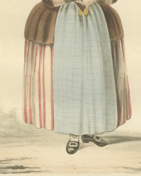 A Zealander, Zeeland Regional Dress, Antique Ackermann Print, 1817, close-up 2