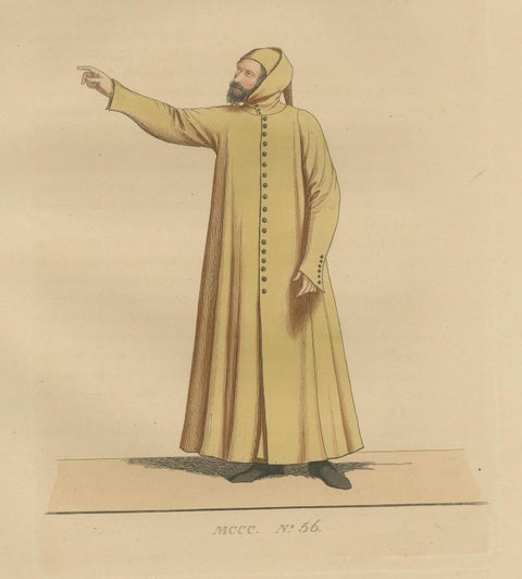 Cardinal, Commoner, and Florentine Noble in 15th-Century Italian Costume, 1845, close-up 3