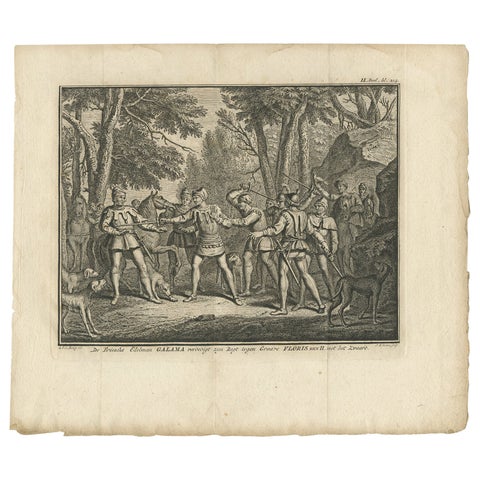 Antique Print of the Frisian Nobleman Galama by Tirion, 1749