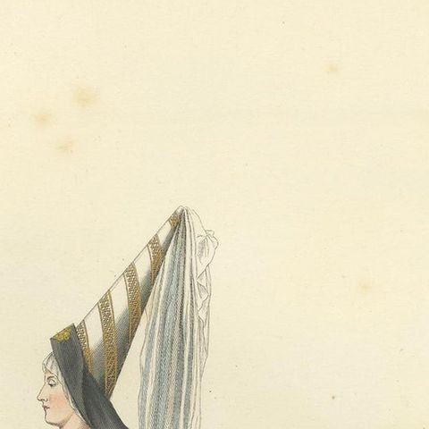 Antique Print of French Noblewomen, by Bonnard, 1860, close-up 1