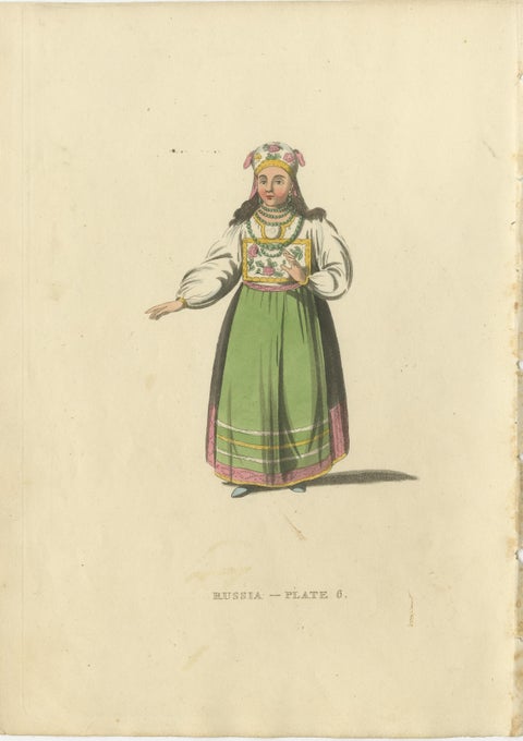 Traditional Attires of Finnish, Estonian and Angria Women in Former Russia, 1814, view 3