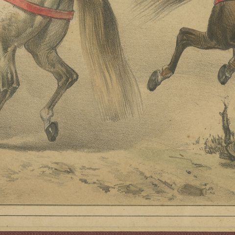 Spanish Cavalry Lithograph by José Rubio y Villegas: Medieval Cavalry, 1861, close-up 4