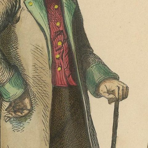Antique Costume Print of Figures from Schliersee by Wahlen, 1843, close-up 1