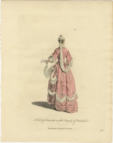 Imoinda in the Tragedy of Oroonoko, Back View, Georgian Stage, Jefferys 1757, view 2