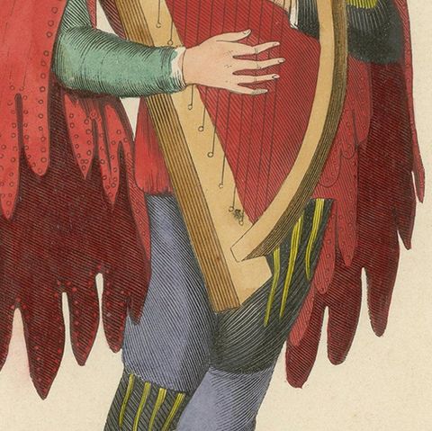 The Melancholic Minstrel: A Musical Performer's Attire, Published in 1847, close-up 6