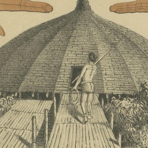 Pacific Island Ethnography, Canoe, Architecture & Costume, Antique Print c.1890, view 6