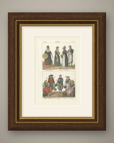 Woman of Baden, Hamburg Servants, Peasants and Market Sellers, 1842, shown framed