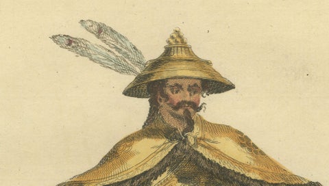 Emperor of China in Imperial Court Dress, Antique Print, Jefferys 1749, close-up 2