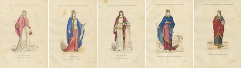 Gaulish to Carolingian Women’s Costume, French Historical Prints, 5-Plate Set, view 7