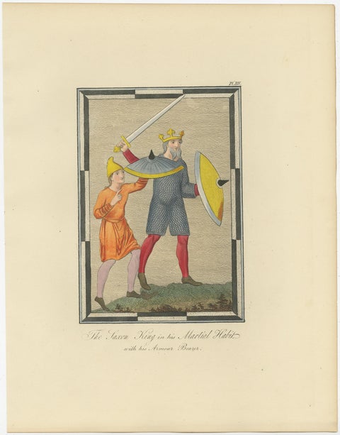 Set of four Antique Prints of English Costumes by Strutt '1862', view 4