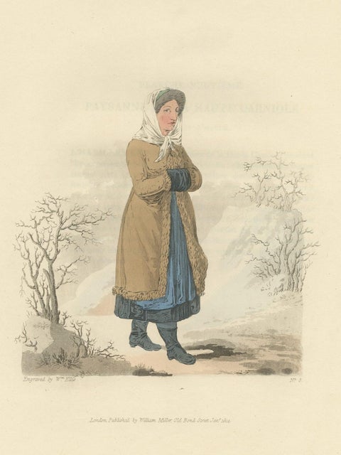 Old Print of a Countrywoman of Upper Carniola, Slovenia, Eastern Europe, 1804, view 3