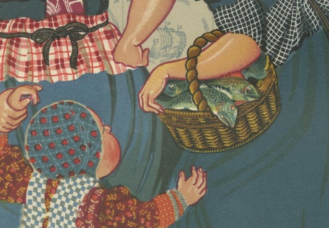 Spakenburg Women in Sunday Dress with Child, Dutch Costume Print (1932), close-up 4