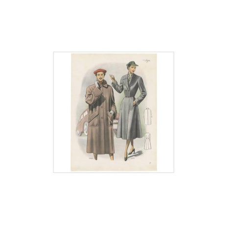 Vintage Fashion Print 'Pl.14321' Published in Ladies Styles, 1952, view 2