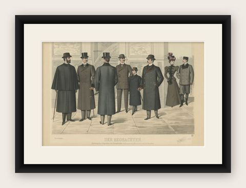 Antique Print of Fashion in November 1897 by Klemm & Weiss, c.1900, shown framed