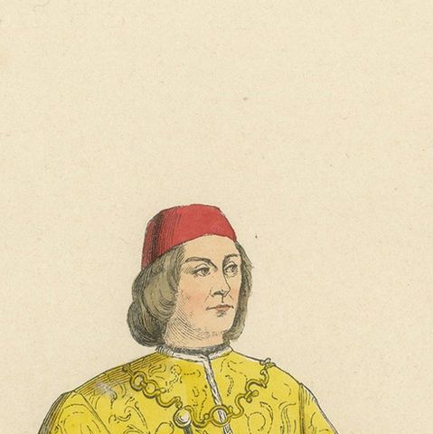 Civic Pride: A Podestà's Robe in 'Costume du Moyen Âge', Genuine Lithograph 1847, close-up 6