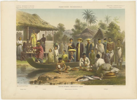 Costumes of Vietnam, Cambodia & Siam, Annamite, Cambodian & Siamese Dress c.187, view 2