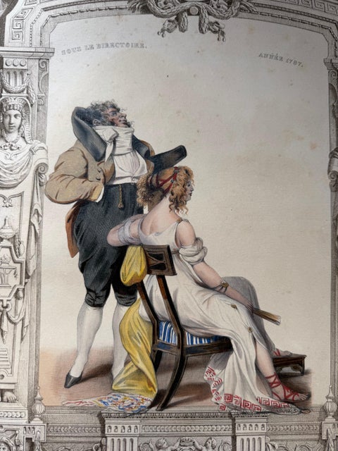 French Directoire Costume Lithograph, Under the Directory 1797, Published 1847, view 6