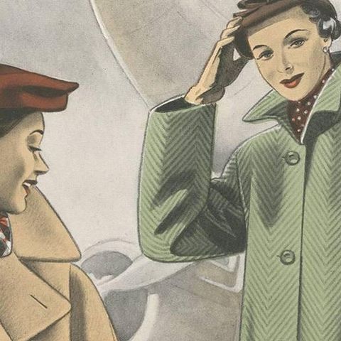Vintage Fashion Print 'Pl.14319' Published in Ladies Styles, 1952, close-up 1
