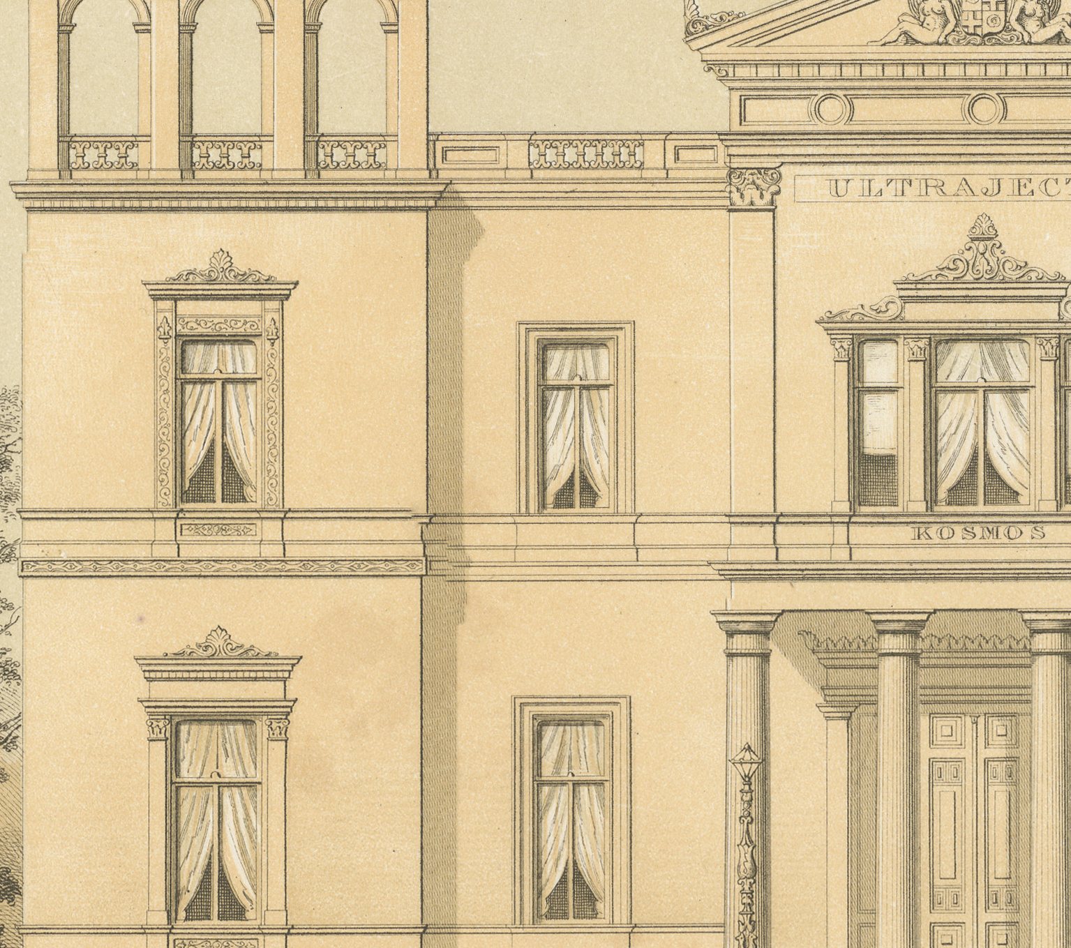 Ultrajectum Office Building, Zeist, Dutch Architecture Print, Leliman, 1865-1866, view 4