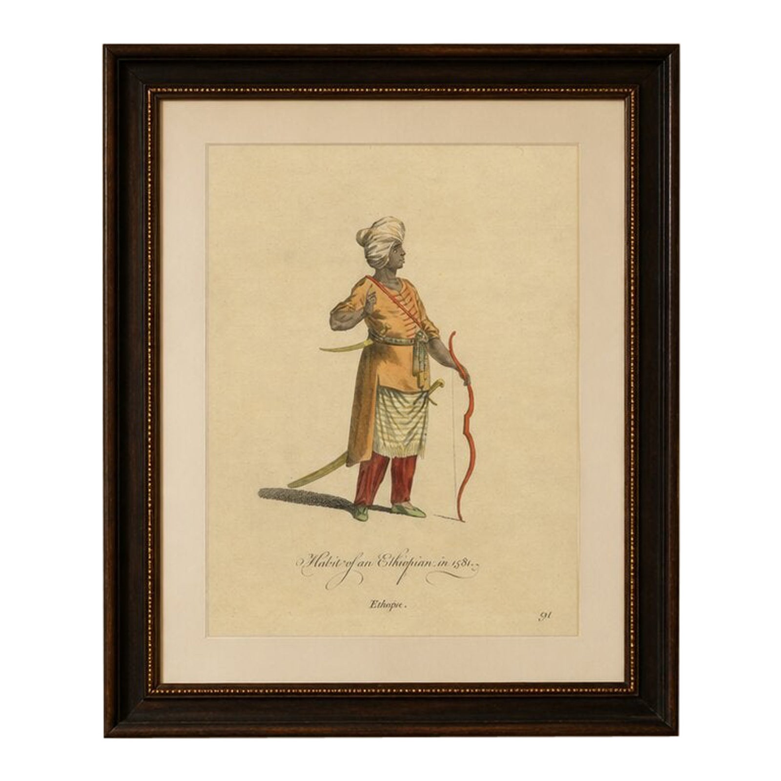 Habit of an Ethiopian, Early Ethnographic Costume Engraving, 1749