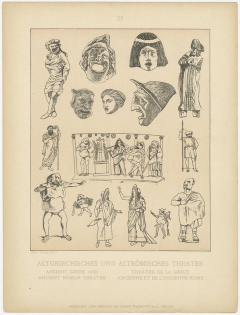 Set of 9 Antique Greek Costume and Antiquity Prints by Wasmuth, Berlin c.1900, view 10