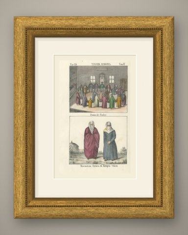 The Dance of the Kadri Dervishes and Two Veiled Women, 1842, shown framed