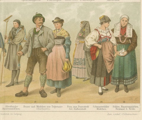 Traditional Folk Costumes from Europe, From Volkstrachten I. c. 1890, close-up 1