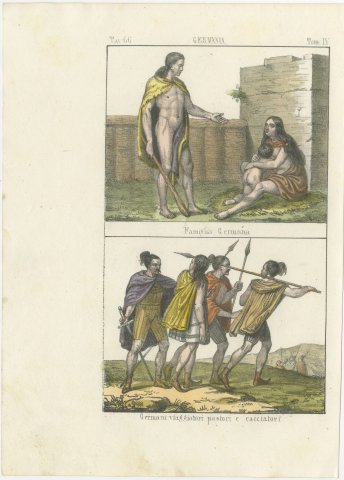 A Germanic Family and Germanic Travelers, Herdsmen and Hunters, 1842, view 2