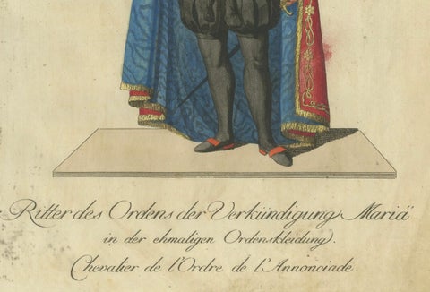 Knight of the Order of the Annunciation in Ceremonial Attire, Engraving 1791, close-up 1
