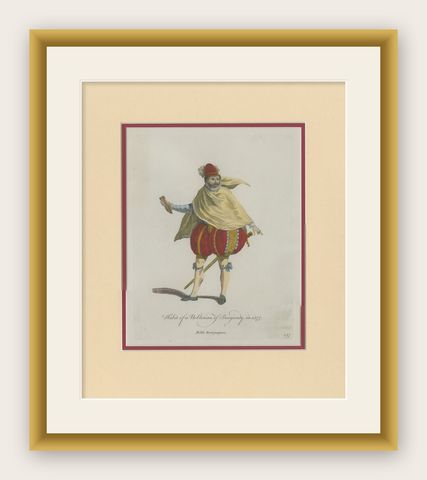Antique Print of a Nobleman from Burgundy by Jefferys ‘1757’, shown framed