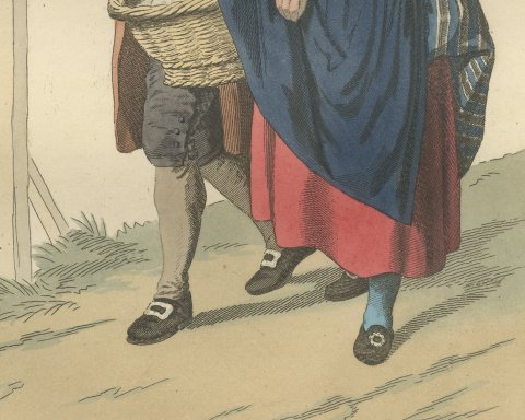 On the Road to Den Bosch, Brabant Costume Print, Maaskamp, 1811, close-up 3