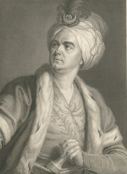 Le Kain in Oriental Costume, French Theatre Portrait Engraving, 1788, close-up 1