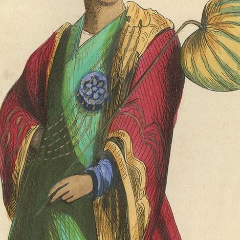 Antique Print of a Burmese Nobleman by Wahlen, 1843, close-up 1