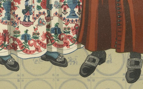 Frisian Costumes of Makkum in The Netherlands with Lace Cap and Redingote, 1932, close-up 2