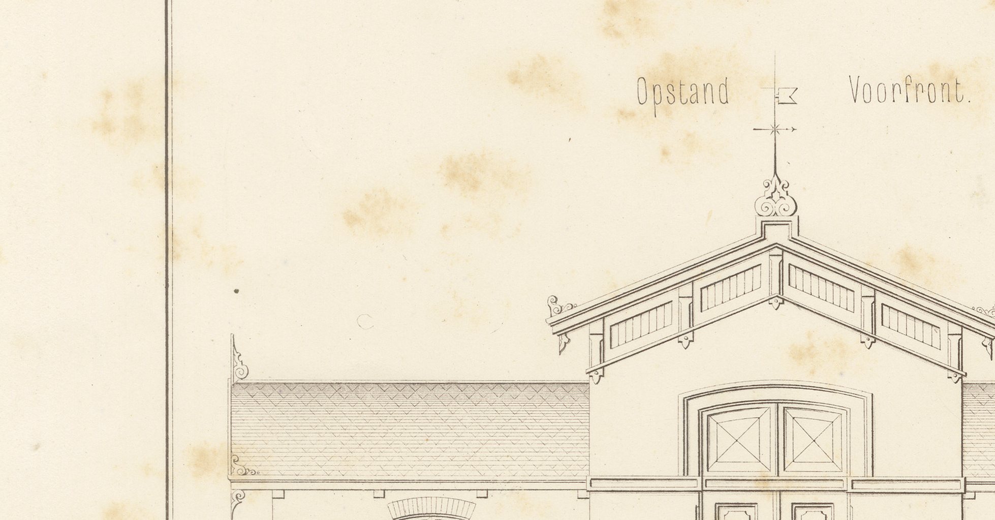 Coach House, Mijnsheerenland, Dutch Architecture Print, Leliman, 1865-1866, view 3