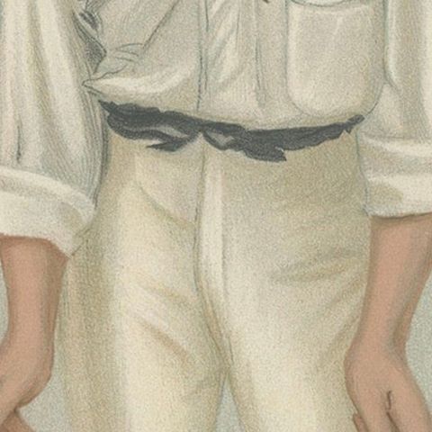 The Steady Batsman: Robert 'Bobby' Abel in Vanity Fair 1902 by 'Spy', close-up 4