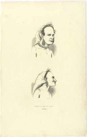 Native and Chief of Vannu, Vanikoro, Antique Wahlen Costume Print, 1843-1844, view 2